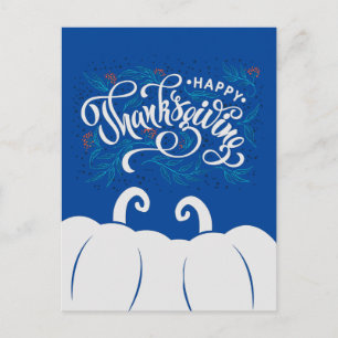 Elegant text Glad Thanksgiving med söt pumpa Vykort