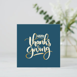 Elegant Text Happy thanksgiving med Cute Pumpkin Inbjudningar