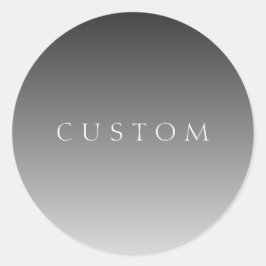 Elegant Text på enkel Modern Grått Ombre-övertonin Runt Klistermärke