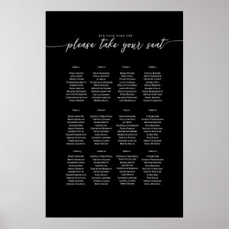 Elegant, textmall, sittplan, poster