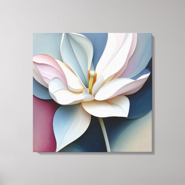 Elegant Texturerad Blommigt Art Canvastryck (Framsida)