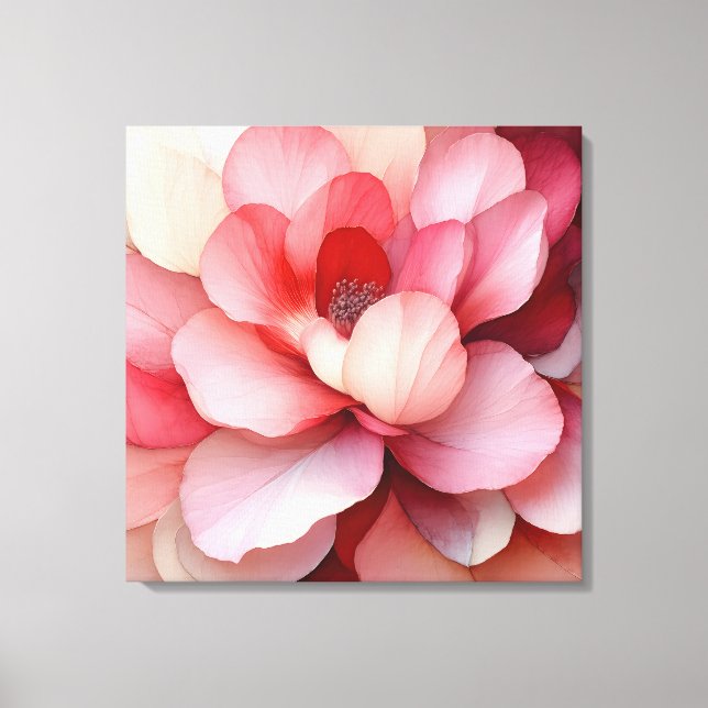 Elegant Texturerad Blommigt Art Canvastryck (Framsida)