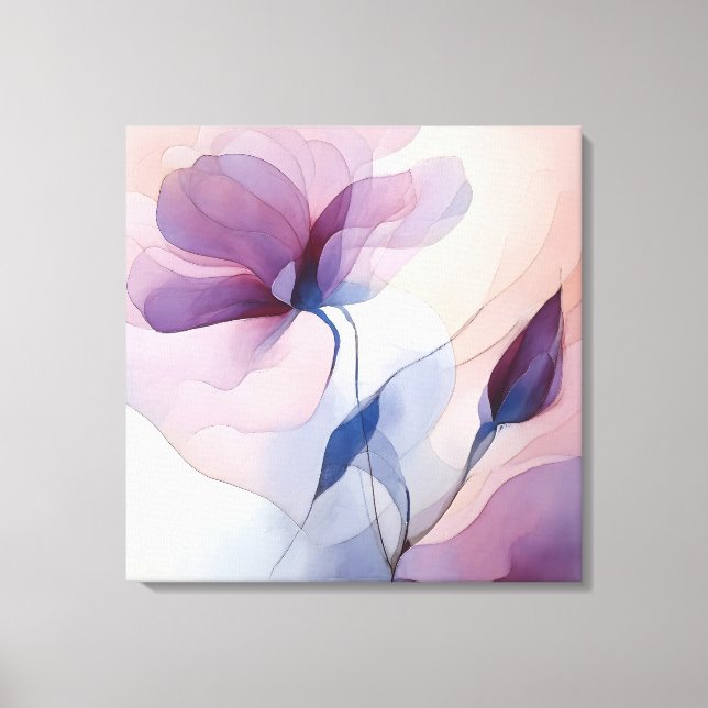 Elegant Texturerad Blommigt Art Canvastryck (Framsida)