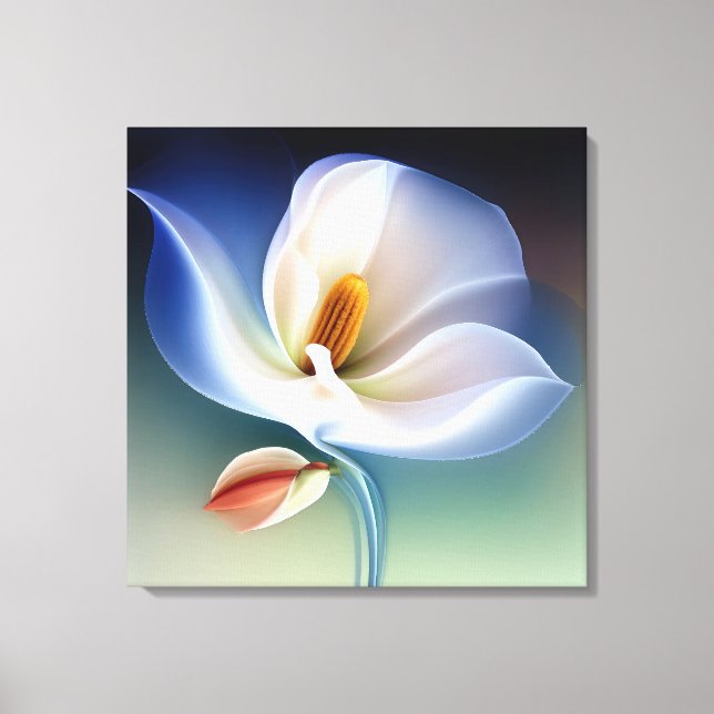 Elegant Texturerad Blommigt Art Canvastryck (Framsida)