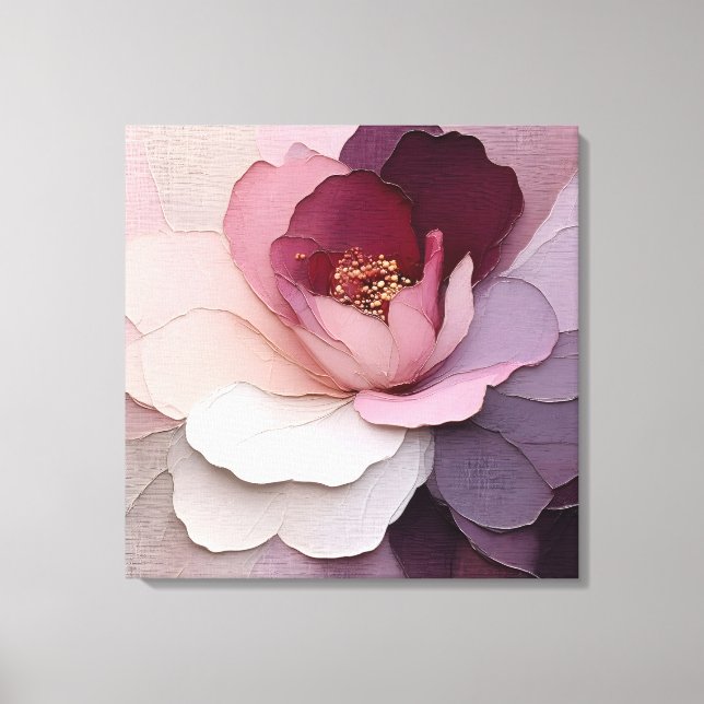 Elegant Texturerad Blommigt Art Canvastryck (Framsida)