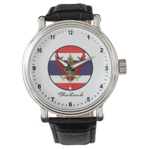 Elegant Thailand Watch & Thai Flagga/Bangkog Armbandsur