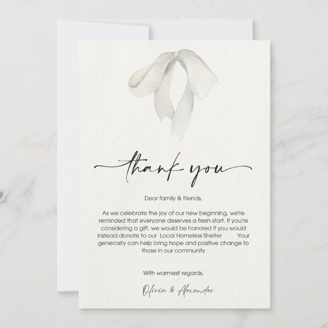 Elegant Thank You Card for New Beginnings  Julkort (Framsida)