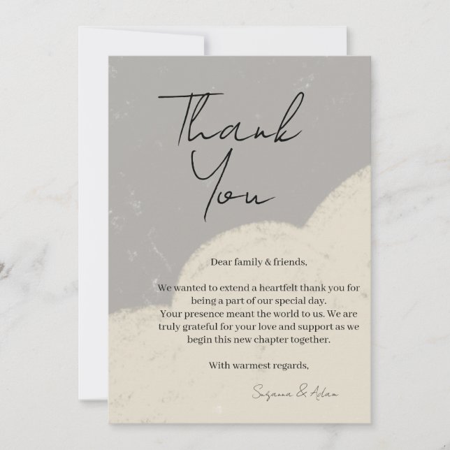 elegant thank you card tack kort (Framsida)