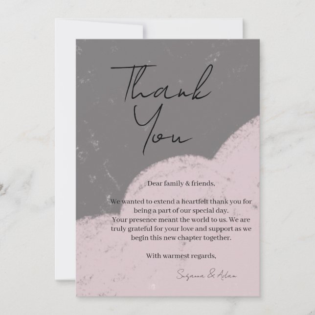 elegant thank you card tack kort (Framsida)