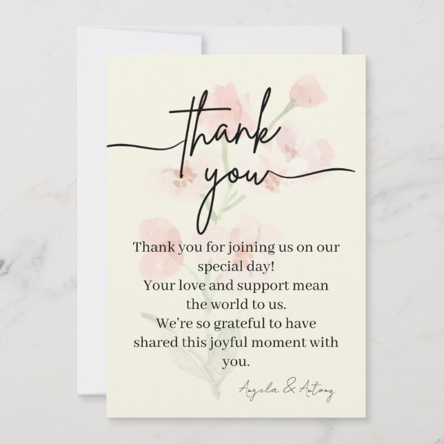 Elegant Thank You Card Tack Kort (Framsida)