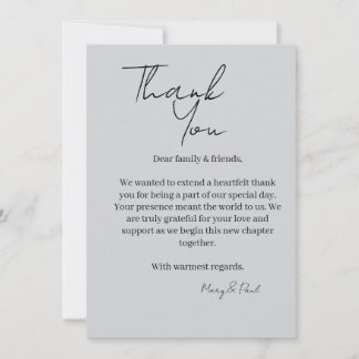 Elegant Thank You Card Tack Kort