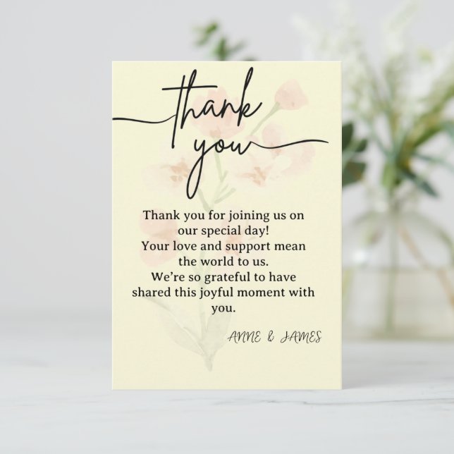 Elegant Thank You Card Tack Kort (Stående Fram)
