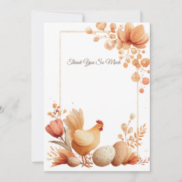 Elegant Thank You Card with Floral Frame Tack Kort