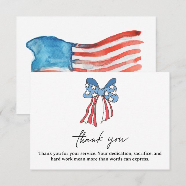 Elegant Thank You For Your Service Card (Fram/baksida)