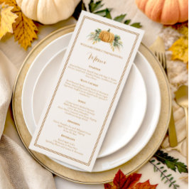 Elegant Thanksgiving Dinner Fall Pumpkin Meny