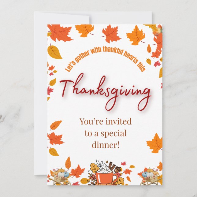 Elegant Thanksgiving Dinner Invitation Inbjudningar (Framsida)