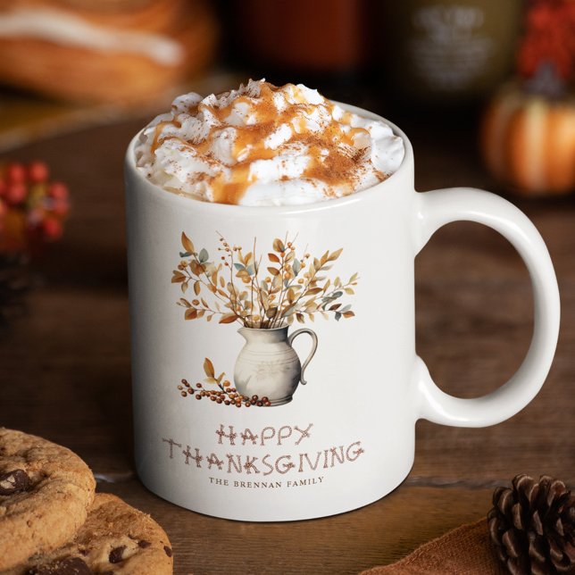 Elegant Thanksgiving Fall Friendsgiving Gift Kaffemugg (Elegant Thanksgiving Fall Friendsgiving Dinner Coffee Mug)