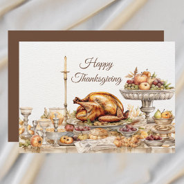 Elegant Thanksgiving Feast Happy Thanksgiving Julkort