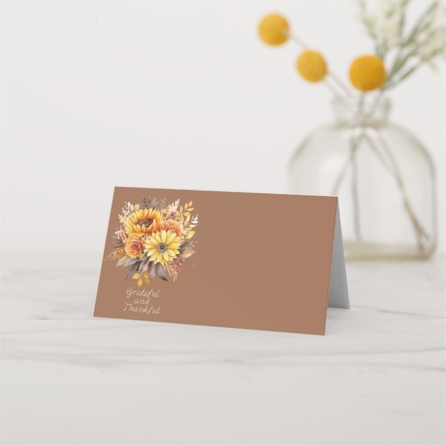 Elegant Thanksgiving-fest Placeringskort (Framsida)