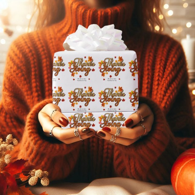 Elegant Thanksgiving foliage autumn fall  Presentpapper (Skapare uppladdad)