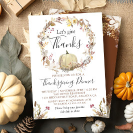 Elegant Thanksgiving för höstpumpa med Blommigt  Inbjudningar