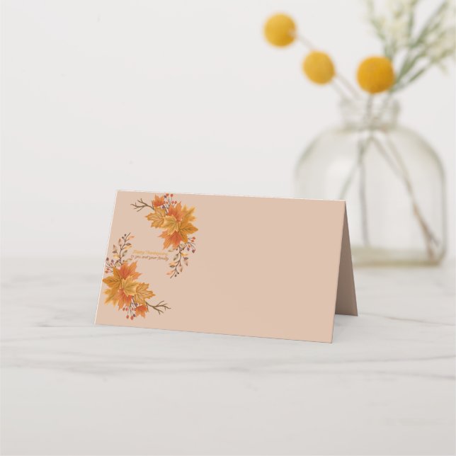 Elegant Thanksgiving för underhållning Placeringskort (Framsida)