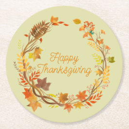 Elegant Thanksgiving för underhållning Underlägg Papper Rund