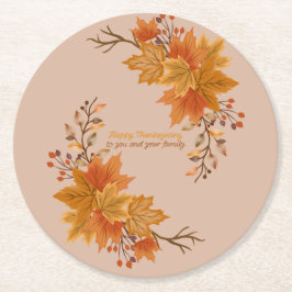 Elegant Thanksgiving för underhållning Underlägg Papper Rund