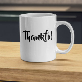 Elegant Thanksgiving Gift för Tankfull skriptfami Kaffemugg