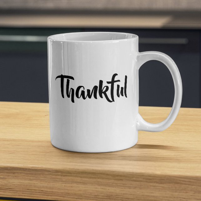 Elegant Thanksgiving Gift för  Tankfull skriptfami Kaffemugg (Skapare uppladdad)