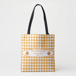Elegant Thanksgiving Gult Orange Play Pumpkins Tygkasse