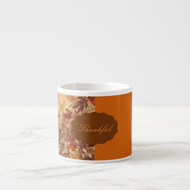 Elegant,Thanksgiving, Höstlöv,Rustik Espressomugg (Framsidan)