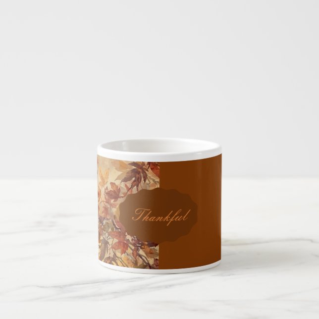 Elegant,Thanksgiving, Höstlöv,Rustik Espressomugg (Framsidan)
