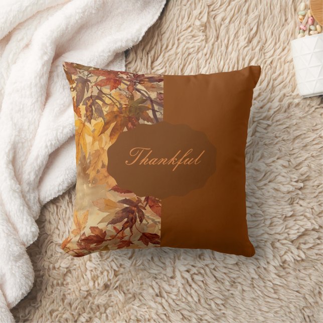Elegant,Thanksgiving, Höstlöv,Rustik Kudde (Filt)
