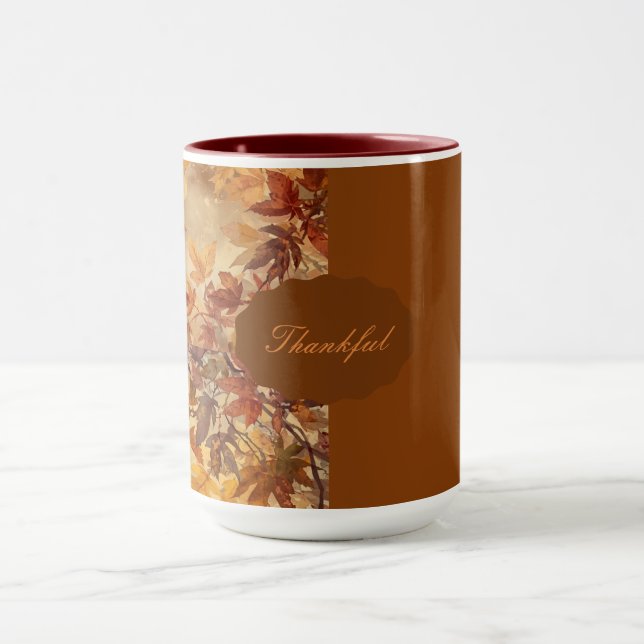 Elegant,Thanksgiving, Höstlöv,Rustik Mugg (Center)