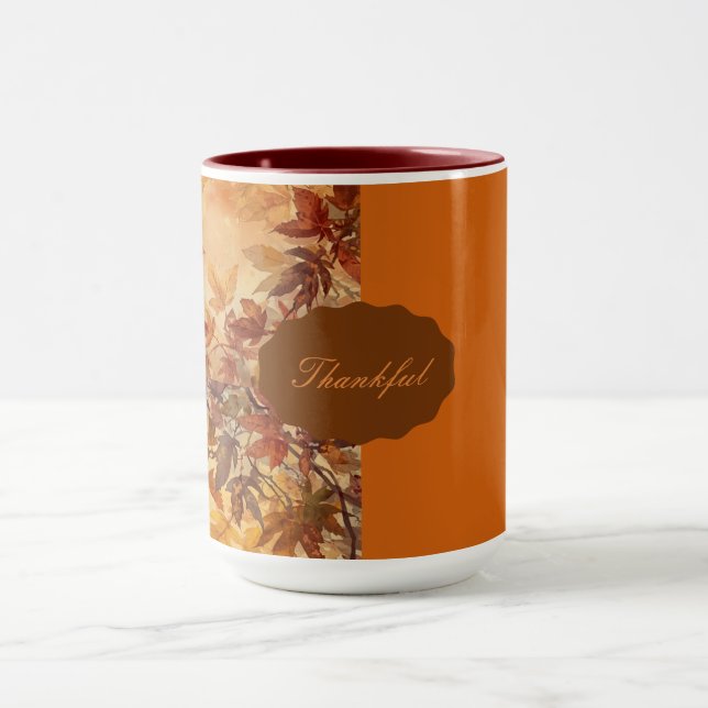 Elegant,Thanksgiving, Höstlöv,Rustik Mugg (Center)