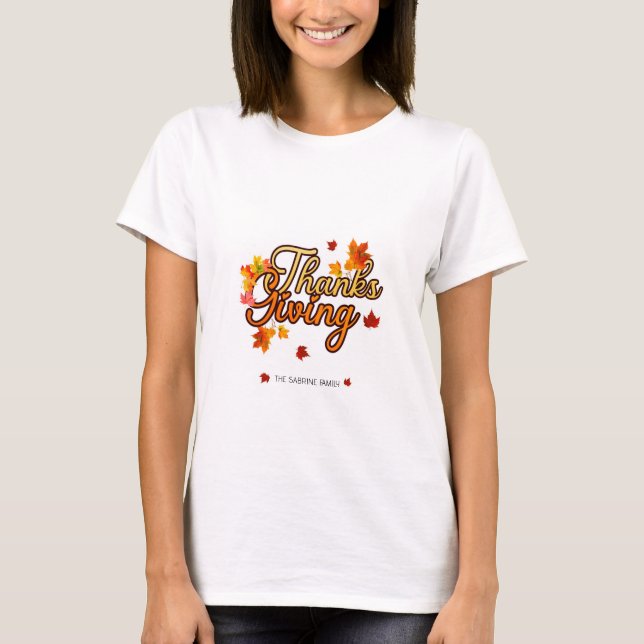 Elegant Thanksgiving lövverk höst höst  T Shirt (Framsida)