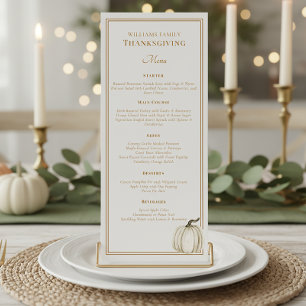 Elegant Thanksgiving Middag Höst Vit Pumpa Meny