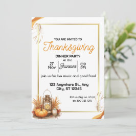 Elegant Thanksgiving-middag Inbjudningar
