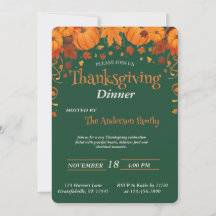 Elegant Thanksgiving-middag Pumpa Höstlöv
