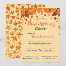 Elegant Thanksgiving-middag Pumpa Höstlöv
