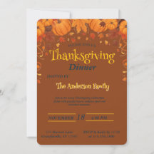 Elegant Thanksgiving-middag Pumpa Höstlöv