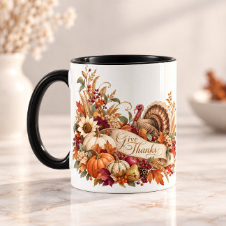 Elegant Thanksgiving-mugg | Ge tack Mugg