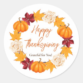 Elegant Thanksgiving Utandningsplockare Runt Klistermärke