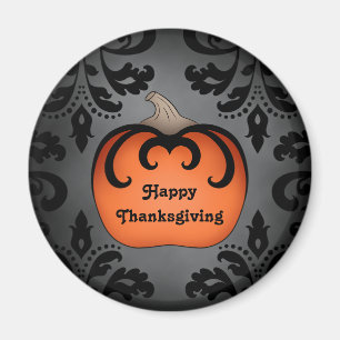 Elegant thanksgivingpumpa på damast magnet