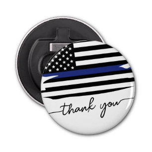 Elegant Thin Blue Line Flagga Polischef Flasköppnare