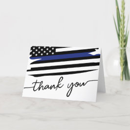 Elegant Thin Blue Line Flagga Polischef Tack Kort