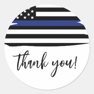 Elegant Thin Blue Line Polischef Tack Runt Klistermärke