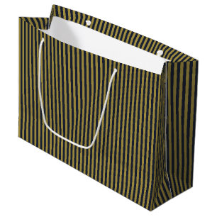 Elegant Thin Guld & Navy Blue Lodrät Rand