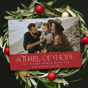 Elegant Thrill of Hope   Red Photo jul Julkort
